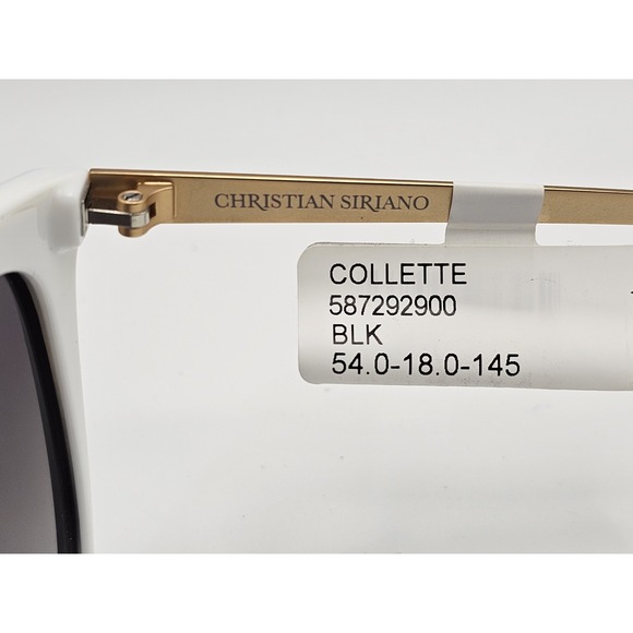 Christian Siriano Collette Black/White Sunglasses 54-18-145 NWT - Picture 4 of 5